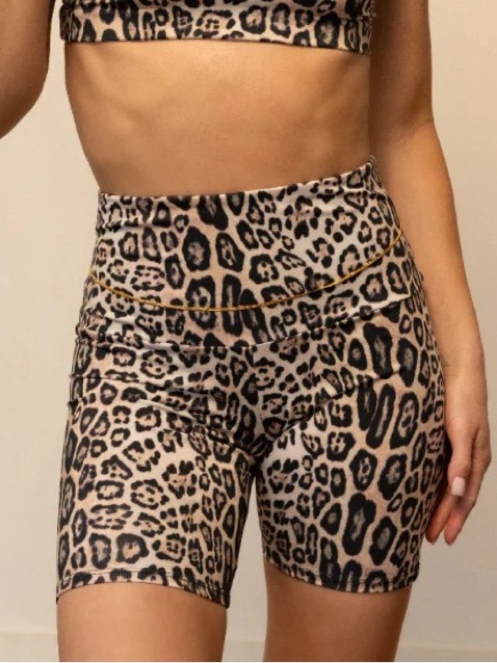 ONZIE Leopard Print High-Waisted Biker Short (S/M)